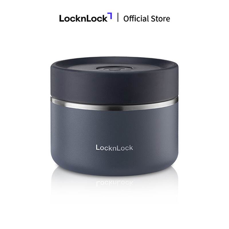 Bộ Hộp Cơm Giữ Nhiệt Locknlock Pump Vacuum Lunch Box (300Mlx2, 500Mlx1, Bộ Đũa V&agrave; Th&igrave;a, T&uacute;i) - 2 M&agrave;u (Be, Navy xanh nhạt) -  LHC8052S02 image number null